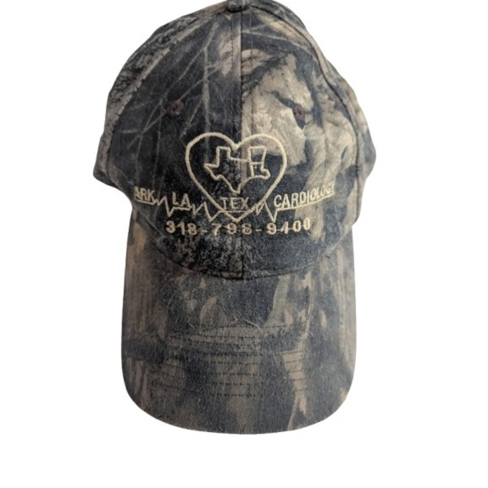 Vintage DAYSTONE Camo‎ Hat Ark-La-Tex Cardiology Snapback Cap 318-798-9400